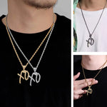 Load image into Gallery viewer, Fashion XO Necklace Cubic Zirconia Letter Pendant Sweater Chain Light Luxury Hip Hop  Party Jewelry Accessories For Men Women
