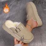 Load image into Gallery viewer, Women Slippers 2025 New Comfortable Indoor Slides Women Retro Warm Plush Lined Shoes Noise-reducing Family Slippers Easy To Wear
