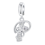 Load image into Gallery viewer, 925 Sterling Silver  A-Z 26 English Letters Retro Fashion Pendant Fit Original Bracelet Charm Beads Necklace Diy Female Jewelry
