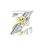 Load image into Gallery viewer, 925 Sterling Silver  A-Z 26 English Letters Retro Fashion Pendant Fit Original Bracelet Charm Beads Necklace Diy Female Jewelry

