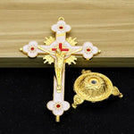 Load image into Gallery viewer, Gold Catholic INRI Budded Wall Crosses Christian Latin Cross Fleuree Prayer Church Decor Hanging Crucifix
