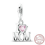 Load image into Gallery viewer, Original 925 Sterling Silver Charms Heart Bead Love Mom Pendant Fit Original Bracelet For Women DIY Jewelry Mother's Day Gift
