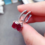 Load image into Gallery viewer, Natural Ruby Earrings Women's Jewelry Fine Jewelry Genuine 925 Silver Natural Gemstones Certified High End Gifts
