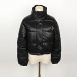 Load image into Gallery viewer, Winter Parka Coat Women's Jacket Thick Warm Women Fashion Black PU Leather Coats Women Elegant Zipper Faux Leather Jackets Tops
