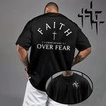 Load image into Gallery viewer, Faith Over Fear Pattern T-shirt for Man High Grade Pure Cotton Short Sleeve Top Summer Male Daily Casual Fashion Breathable Tees

