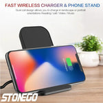 Load image into Gallery viewer, Wireless Charger Mount 10W 7.5W 5W Qi Fast Charging Pad 2 Coils Case Friendly Anti Slip Rubber Type C Input
