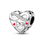 Load image into Gallery viewer, Original 925 Sterling Silver Charms Heart Bead Love Mom Pendant Fit Original Bracelet For Women DIY Jewelry Mother's Day Gift
