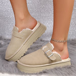 Load image into Gallery viewer, Women Slippers 2025 New Comfortable Indoor Slides Women Retro Warm Plush Lined Shoes Noise-reducing Family Slippers Easy To Wear

