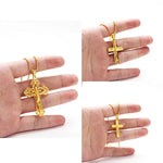 Load image into Gallery viewer, High - Quality 24K AU9999 Gold Cross Necklace for Men &amp; Women, 45cm Long, Fashion - forward
