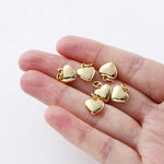 Load image into Gallery viewer, 4pcs/lot 14K 18K Gold Plated Heart Charm with Jump Ring Necklace Making Supplies Solid Love Pendant For DIY Jewelry Accessories
