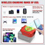 Load image into Gallery viewer, Wireless Charger Adapter for Milwaukee 18V Battery 15W Wireless Charging Adapter for Cell Phone with USB USB-C 2.1A Fast Charge
