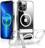 Load image into Gallery viewer, Magnetic Clear Phone Case with Kickstand for iPhone 17 16 15 14 Pro Max 13 12 11 Mini 15 Plus Shockproof Mobile Back Cover
