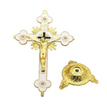 Load image into Gallery viewer, Gold Catholic INRI Budded Wall Crosses Christian Latin Cross Fleuree Prayer Church Decor Hanging Crucifix
