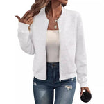 Load image into Gallery viewer, Coat women 2026 casual Autumn Winter New solid color lantern sleeve zipper baseball collar casual coat women's clothing
