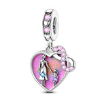 Load image into Gallery viewer, Original 925 Sterling Silver Charms Heart Bead Love Mom Pendant Fit Original Bracelet For Women DIY Jewelry Mother's Day Gift
