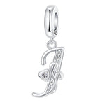 Load image into Gallery viewer, 925 Sterling Silver  A-Z 26 English Letters Retro Fashion Pendant Fit Original Bracelet Charm Beads Necklace Diy Female Jewelry
