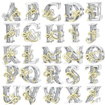 Load image into Gallery viewer, 925 Sterling Silver  A-Z 26 English Letters Retro Fashion Pendant Fit Original Bracelet Charm Beads Necklace Diy Female Jewelry
