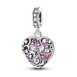 Load image into Gallery viewer, Original 925 Sterling Silver Charms Heart Bead Love Mom Pendant Fit Original Bracelet For Women DIY Jewelry Mother's Day Gift
