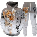 Load image into Gallery viewer, New Animal 3D Tiger Printed Hoodie + Pants Suit Cool Men/Women 2 Pcs Sportwear Tracksuit Set Autumn And Winter Men&#39;s Clothing
