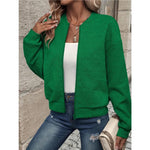Load image into Gallery viewer, Coat women 2026 casual Autumn Winter New solid color lantern sleeve zipper baseball collar casual coat women's clothing

