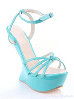 Load image into Gallery viewer, Open Toe Strange Style Heels Sandals Women Sexy T-Strap Solid Round Toe Street Party Sandals New Candy Color Sweet Hotties Shoes
