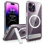 Load image into Gallery viewer, Magnetic Clear Phone Case with Kickstand for iPhone 17 16 15 14 Pro Max 13 12 11 Mini 15 Plus Shockproof Mobile Back Cover
