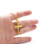 Load image into Gallery viewer, High - Quality 24K AU9999 Gold Cross Necklace for Men &amp; Women, 45cm Long, Fashion - forward
