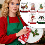 Load image into Gallery viewer, 5 Pieces Christmas-themed Kitchen Towels Christmas Festive Dishcloth Cartoon Santa Claus Elk Snowman Gnome Christmas Towels
