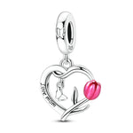 Load image into Gallery viewer, Original 925 Sterling Silver Charms Heart Bead Love Mom Pendant Fit Original Bracelet For Women DIY Jewelry Mother's Day Gift
