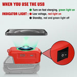 Load image into Gallery viewer, Wireless Charger Adapter for Milwaukee 18V Battery 15W Wireless Charging Adapter for Cell Phone with USB USB-C 2.1A Fast Charge
