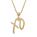 Load image into Gallery viewer, Fashion XO Necklace Cubic Zirconia Letter Pendant Sweater Chain Light Luxury Hip Hop  Party Jewelry Accessories For Men Women
