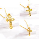 Load image into Gallery viewer, High - Quality 24K AU9999 Gold Cross Necklace for Men &amp; Women, 45cm Long, Fashion - forward
