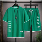 Load image into Gallery viewer, Men's Summer Clothing Brand Fashionable Casual T-Shirt + Shorts Set Daily Casual Training Shirt Comfortable Summer Men's Outfit
