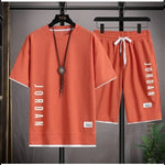 Load image into Gallery viewer, Men's Summer Clothing Brand Fashionable Casual T-Shirt + Shorts Set Daily Casual Training Shirt Comfortable Summer Men's Outfit
