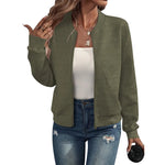 Load image into Gallery viewer, Coat women 2026 casual Autumn Winter New solid color lantern sleeve zipper baseball collar casual coat women's clothing

