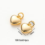 Load image into Gallery viewer, 4pcs/lot 14K 18K Gold Plated Heart Charm with Jump Ring Necklace Making Supplies Solid Love Pendant For DIY Jewelry Accessories
