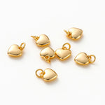 Load image into Gallery viewer, 4pcs/lot 14K 18K Gold Plated Heart Charm with Jump Ring Necklace Making Supplies Solid Love Pendant For DIY Jewelry Accessories
