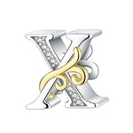 Load image into Gallery viewer, 925 Sterling Silver  A-Z 26 English Letters Retro Fashion Pendant Fit Original Bracelet Charm Beads Necklace Diy Female Jewelry
