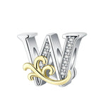 Load image into Gallery viewer, 925 Sterling Silver  A-Z 26 English Letters Retro Fashion Pendant Fit Original Bracelet Charm Beads Necklace Diy Female Jewelry
