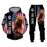 Load image into Gallery viewer, Men Zipper Hoodie Suit Autumn Winter Tracksuit Animal Lion 3D Print Sweatshirts Pants Sets Casual Oversize Clothing High-quality
