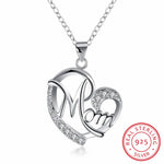 Load image into Gallery viewer, 925 Sterling Silver Fashion Mom AAA Zircon Charm Loves Heart Necklace &amp; Pendant Mother's Day Gift For Mum
