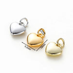 Load image into Gallery viewer, 4pcs/lot 14K 18K Gold Plated Heart Charm with Jump Ring Necklace Making Supplies Solid Love Pendant For DIY Jewelry Accessories
