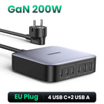 Load image into Gallery viewer, UGREEN 200W GaN Charger Desktop Laptop Fast Charger 6 in 1 Adapter For iPhone 17 16 Pro Xiaomi Samsung Tablets Macbook Charger

