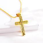 Load image into Gallery viewer, High - Quality 24K AU9999 Gold Cross Necklace for Men &amp; Women, 45cm Long, Fashion - forward
