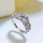 Load image into Gallery viewer, Luxury 18K White Gold Wedding Ring for Women - Inlaid with 5 Sparkling 1 - Carat VVS1 D - Color Moissanite Diamonds

