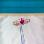 Load image into Gallery viewer, S925 Sterling Silver Natural Ruby Ring Lightweight Luxury Sophisticated Design Festive Gift Showcasing Elegance Timeless Romance
