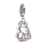 Load image into Gallery viewer, Original 925 Sterling Silver Charms Heart Bead Love Mom Pendant Fit Original Bracelet For Women DIY Jewelry Mother's Day Gift
