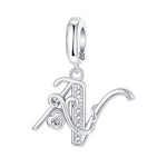 Load image into Gallery viewer, 925 Sterling Silver  A-Z 26 English Letters Retro Fashion Pendant Fit Original Bracelet Charm Beads Necklace Diy Female Jewelry
