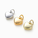 Load image into Gallery viewer, 4pcs/lot 14K 18K Gold Plated Heart Charm with Jump Ring Necklace Making Supplies Solid Love Pendant For DIY Jewelry Accessories
