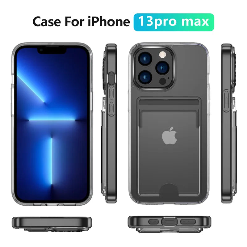 Luxury Transparent Card Slot Holder Wallet Case